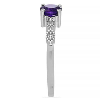 BUY 925 SILVER AFRICAN AMETHYST GEMSTONE CLASSIC RING